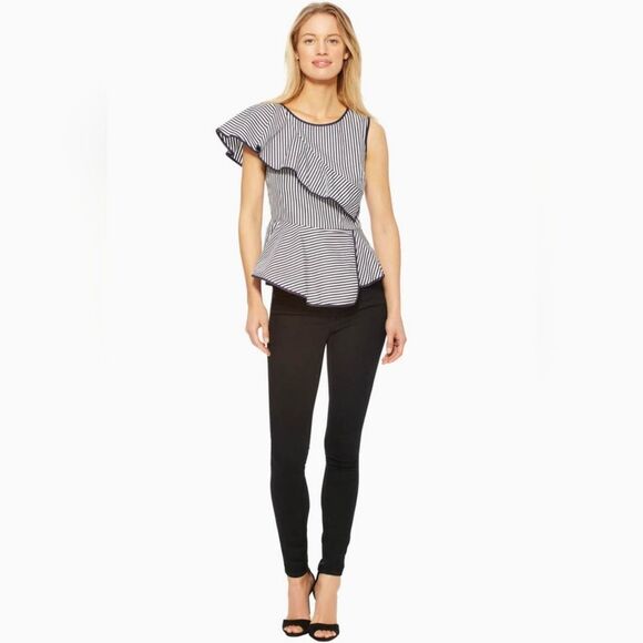 Parker striped peplum ruffled top size S nwot - Picture 1 of 9